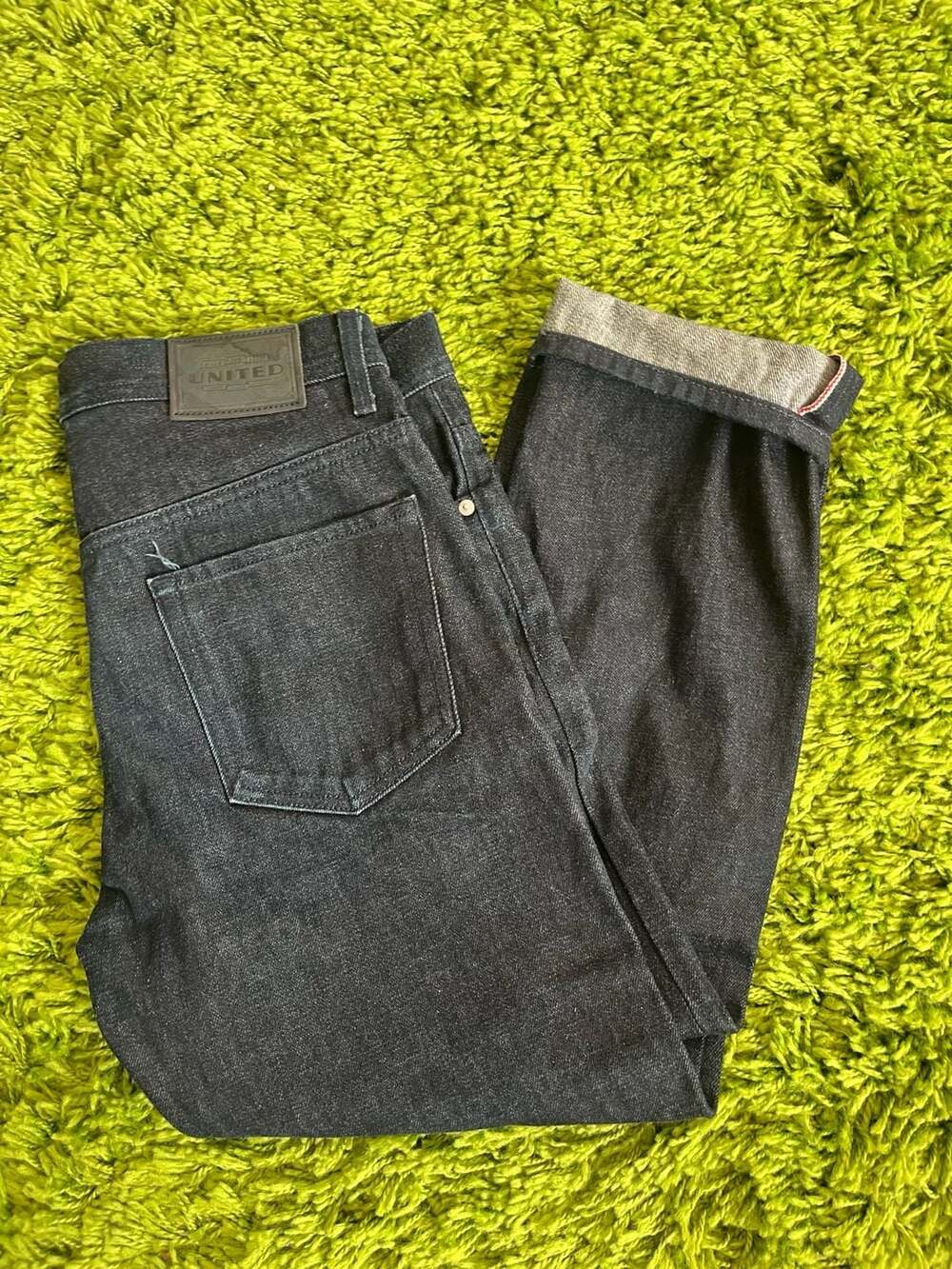 UNITED Stock Dry Goods Classic Fit Selvedge Denim Jeans Black Size 32
